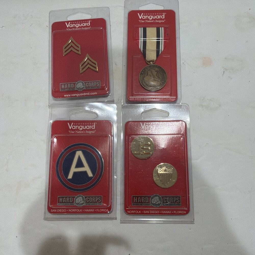 Lot Of 4 Vanguard US Army Metals Hard Corps